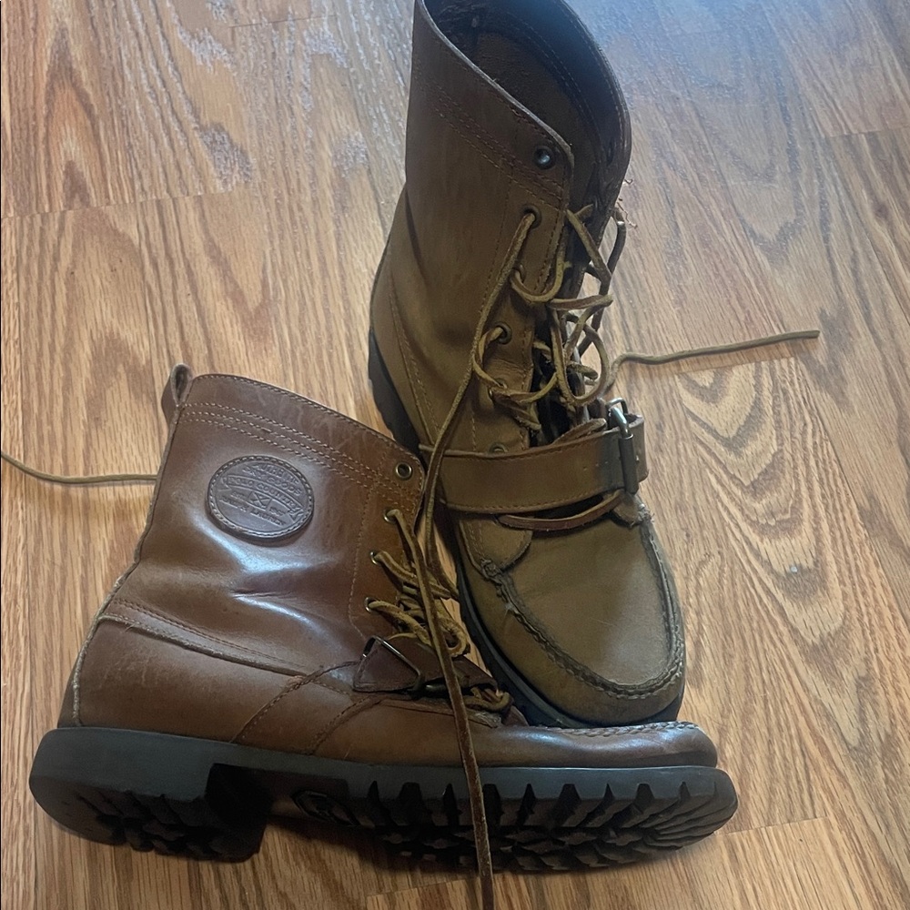 VINTAGE Polo Brown leather Lace-Up Boots